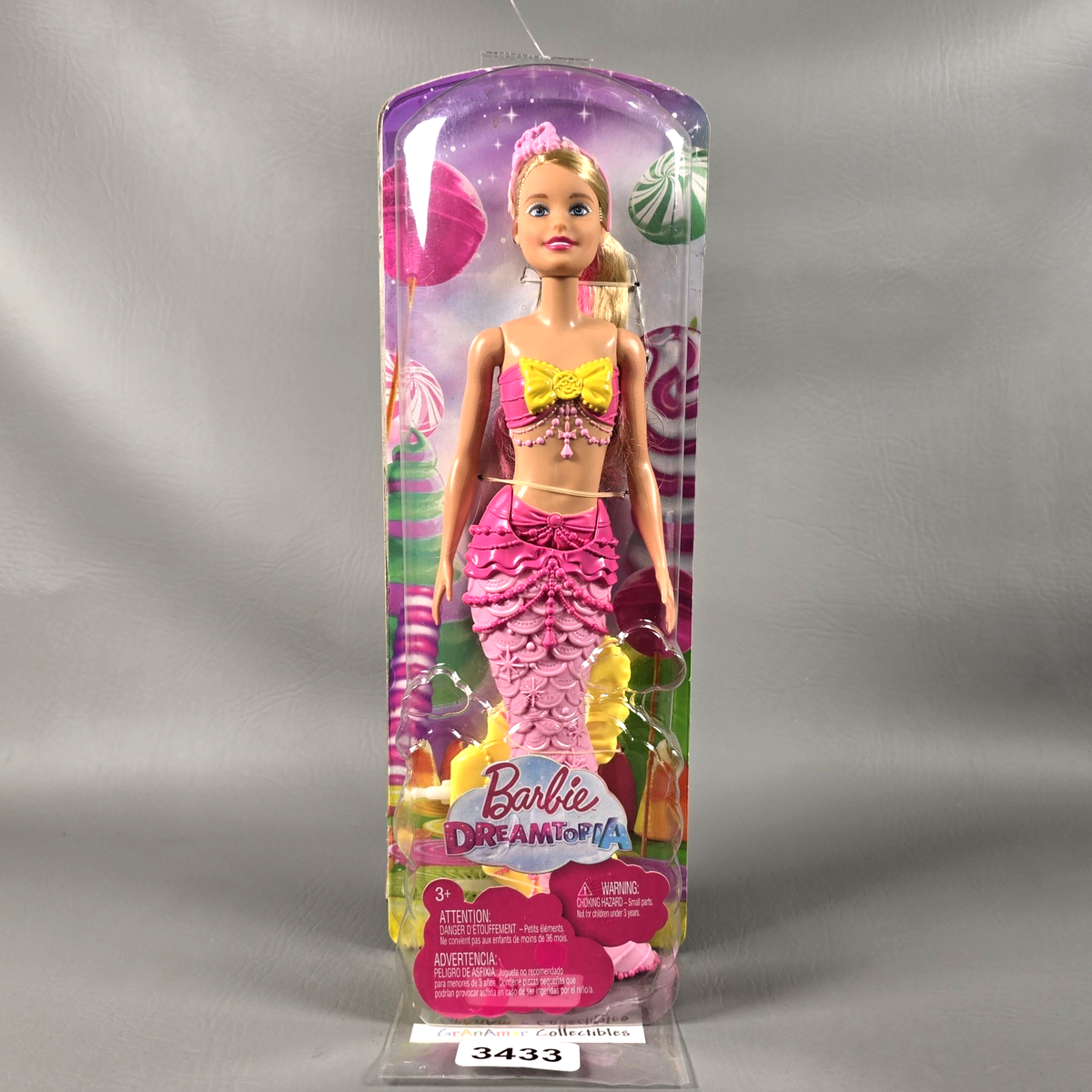 Barbie Sweetville Dreamtopia Mermaid Doll Blonde Pink Yellow Tail