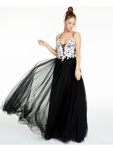BLONDIE NITES Womens Spaghetti Strap Full-Length Dress