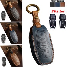 1pc Genuine Leather Smart Car Key Fob Cover Case For Ford Explorer Mustang F150