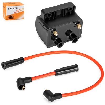 Ignition coil & 8.5mm Spark Plug Wire Cap for FLHT FLH FLTC 1985-1995 31994-9...