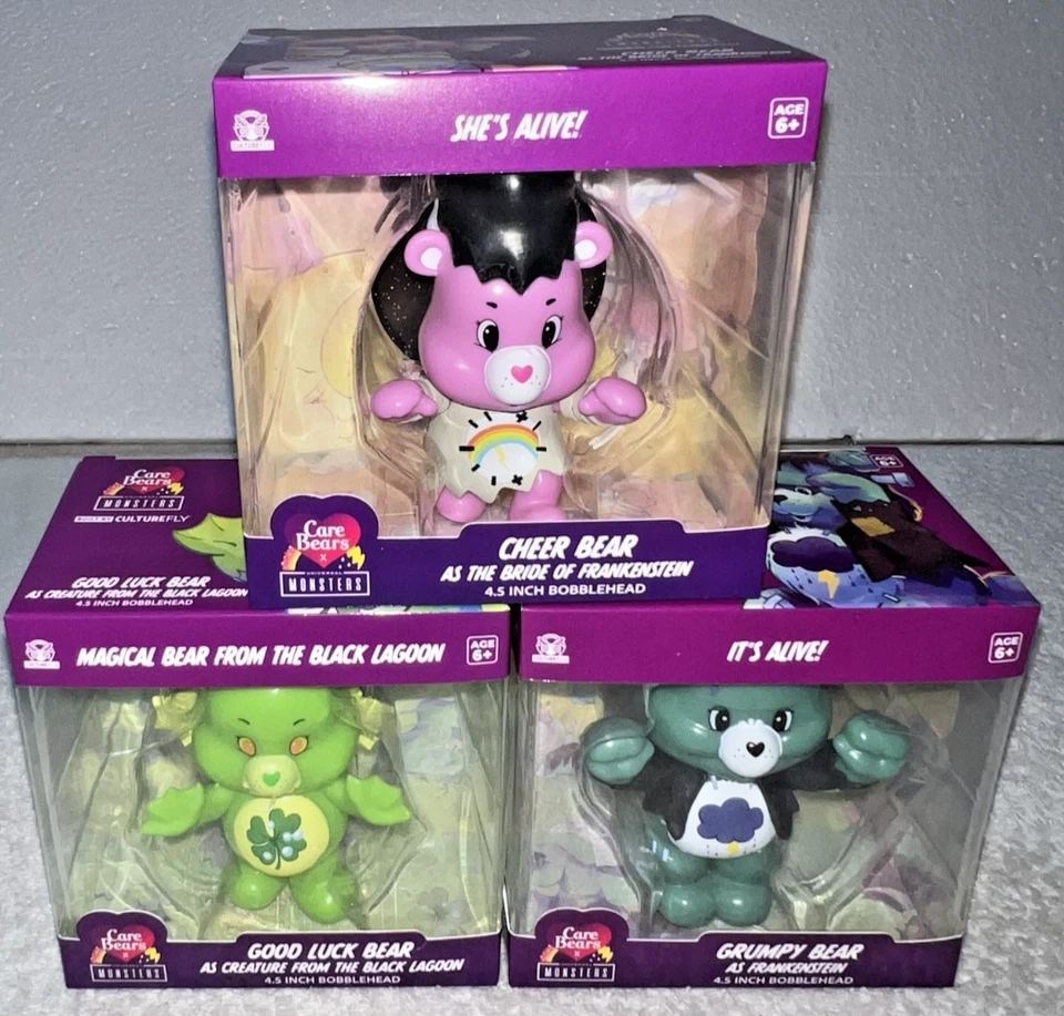 CARE BEARS MONSTERS VINYL FIGURES SET OF 3 CULTUREFLY **NEW** - Image 4 of 4