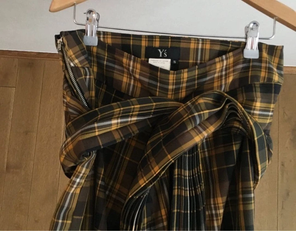 Falda Yohji Yamamoto Cuadros Talla S Mujer Amarillo Marrón Excelente Estado Usada Foto 3 de 4