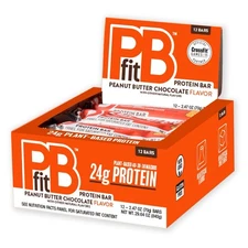PBfit Protein Bar, Peanut Butter Chocolate, 2.47 oz, 12-count