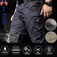 Tactical Mens Cargo Pants Waterproof Work Pants Outdoor Hiking Combat Trousers