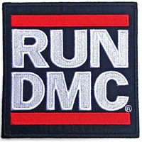 Run Dmc Patch Band Logo Nue Offiziell Schwarz Embroidered Woven Iron On Size One