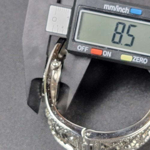 Geneva Armreif Manschette Uhr Damen Quarz silberfarben Kristall Armband Japan Uhrwerk - Bild 11 von 12