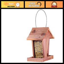 Cedar Bird Feeder for Wild Birds - Durable Outdoor Hanging Feeder, USA Made