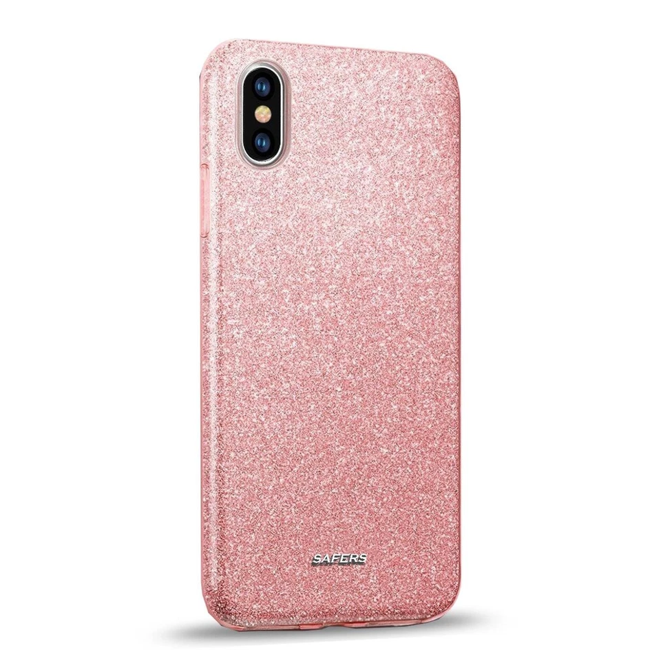 Silikon Schutz Hülle für iPhone 5s 6s 7 8 Plus Xs Max Glitzer Tasche Cover Case - Bild 2 von 4