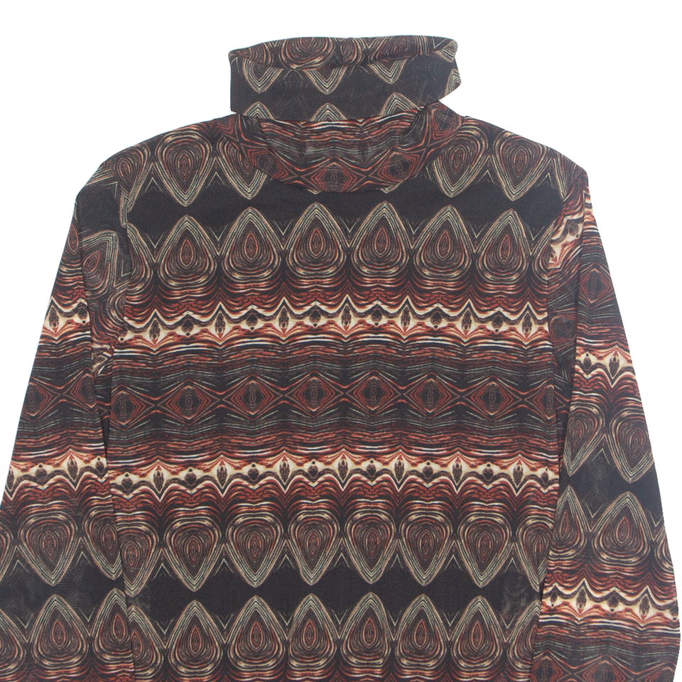 ZEBRA Sheer Womens Printed Top Maroon High Neck Long Sleeve Crazy ...