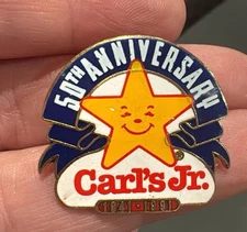 Carl's Jr  50 Year Aniversary Lapel Hat Employee Crew Pin Back