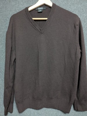 Giorgiolini  Men's 100% Merino ExtraFine Wool Sweater Brown Italy V-Neck - XL