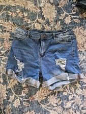 Womens L Distressed Denim Shorts