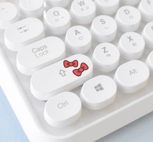 Hello Kitty Wireless Keyboard & Mouse SET Retro Typing Keyboard - Pink White - Picture 12 of 20