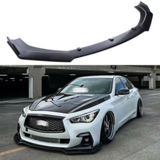 For 10-13 Infiniti G37 Sedan 4DR Painted Black JDM Front Bumper Spoiler Lip Kit