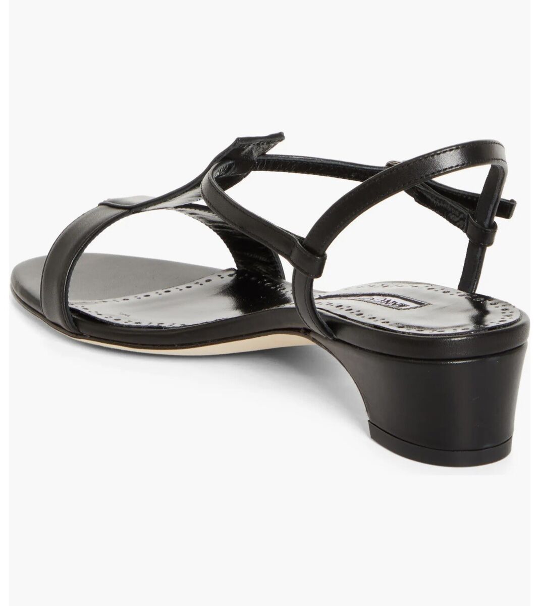Manolo Blahnik Virnana Block Heel Sandal In Black Leather 40 Manolo Blahnik Virnana Block Heel Sandal In Black Leather 40