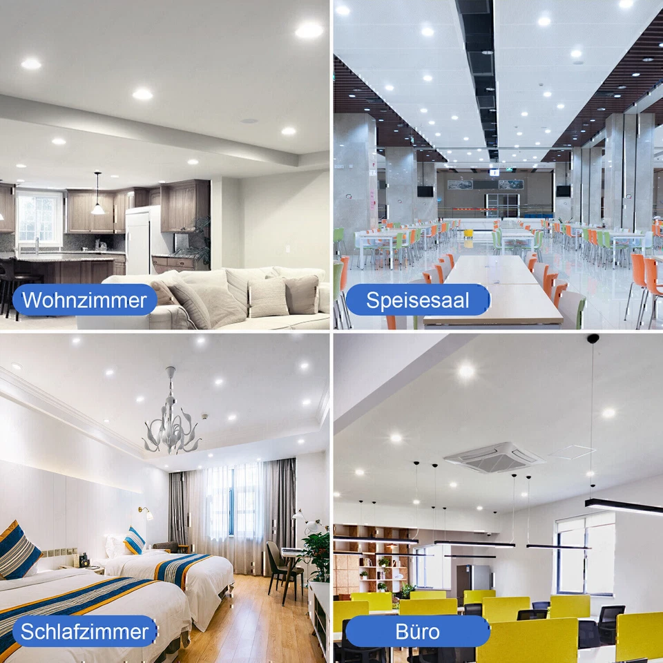 20X LED Einbaustrahler Dimmbar Einbauleuchten Flach Decken Einbau Spot Set 230V - Bild 4 von 4