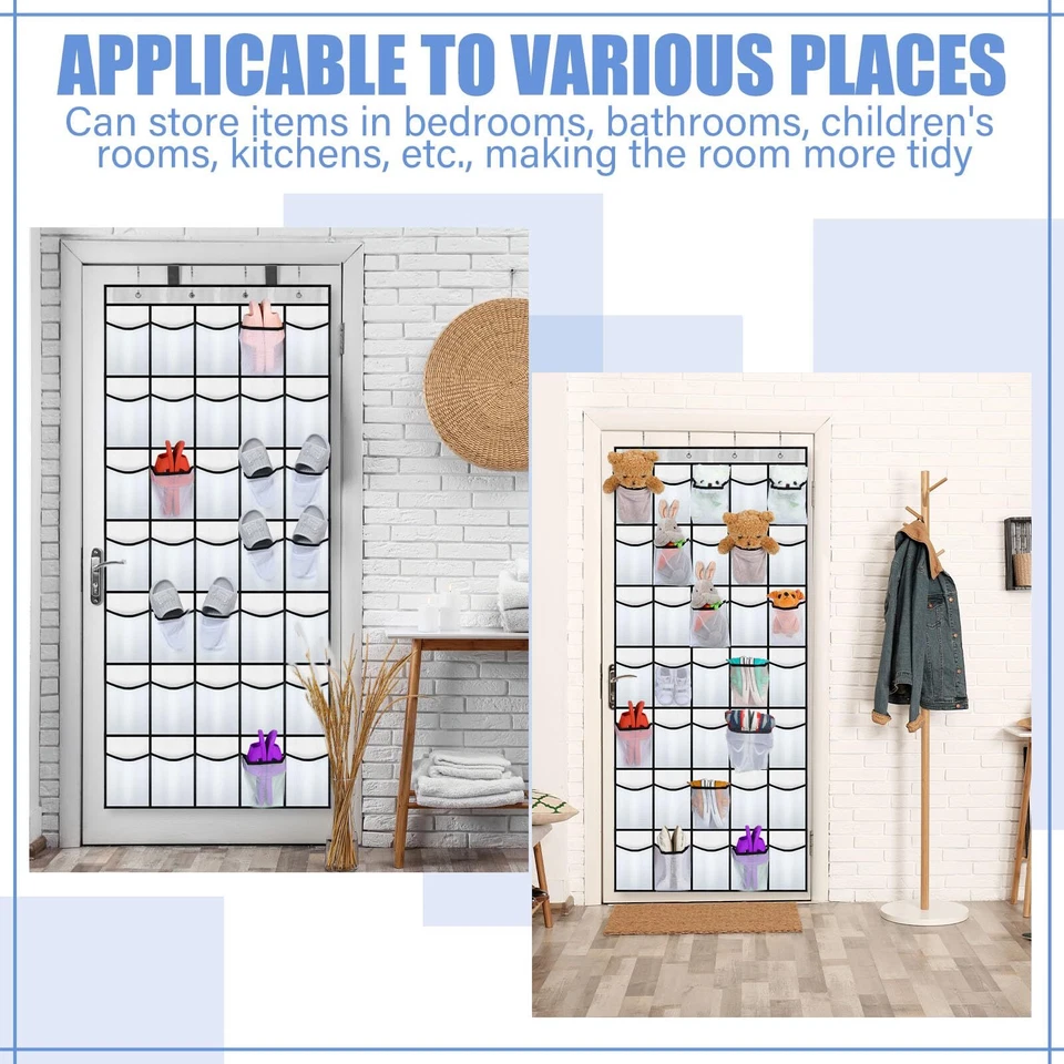 Paquete de 2 organizadores de zapatos colgantes grandes de 35 bolsillos sobre la puerta zapatero para armario Foto 3 de 4