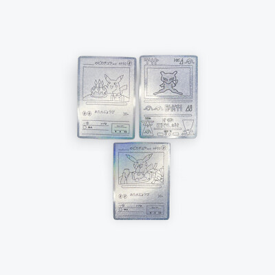 Silver Glitter 25th Anniversary Style Birthday Pikachu, Ancient Mew Pokemon Set