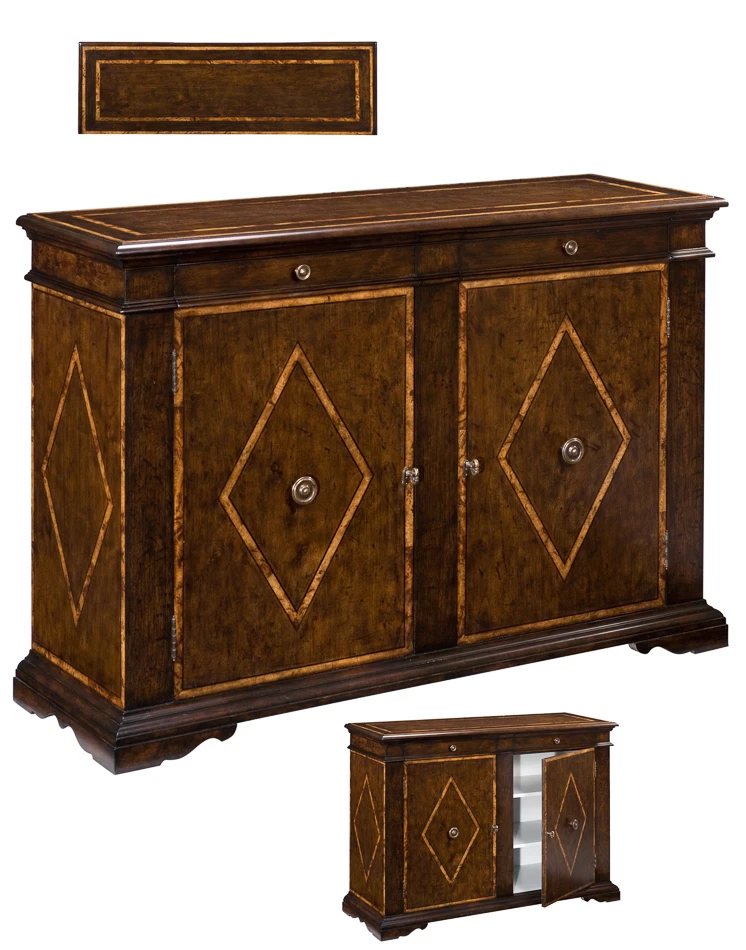 Solid Walnut Sideboard with Chestnut Inlays | Rustic style Buffet High End - Image 2 of 4