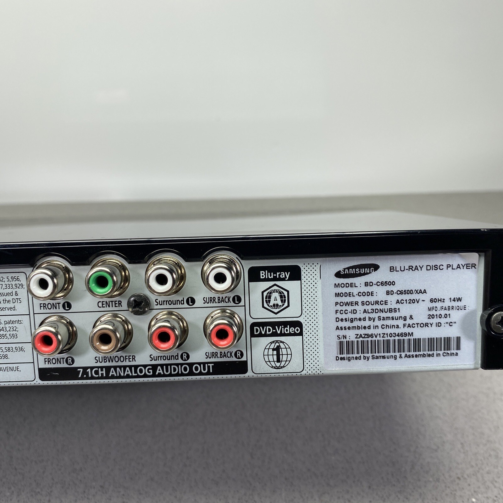 Samsung BluRay/DVD Player BDC6500 w/New Remote New HDMD Cord eBay