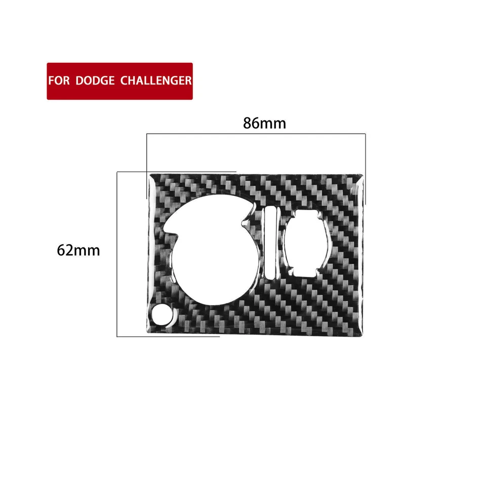 Cubierta de control de faros de fibra de carbono para Dodge Challenger 2008-2014 Foto 2 de 4