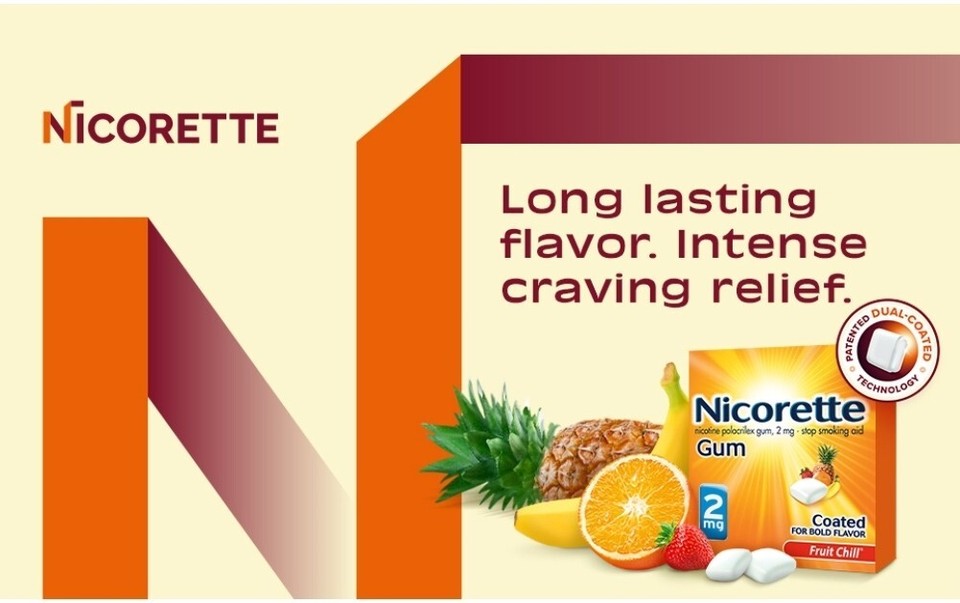 Nicorette Nicotine Gum 4mg Fruit Chill 160 Pieces EXP 03/2027 ...