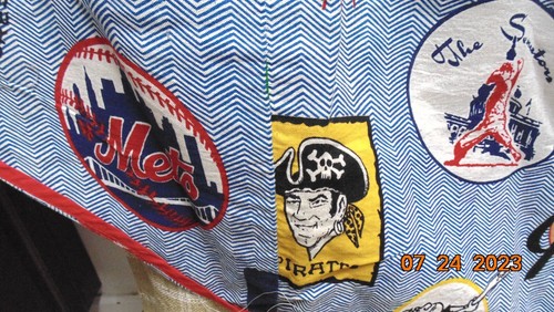 2 Twin Bed Covers Baseball Teams Logo Linen Blend Fabric --  Handmade crafted - 第 12/13 張圖片