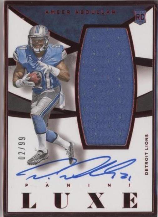 Abdullah Rma 2015 Panini Luxe - Rookie Memorabilia Autographs Ameer Abdullah #RMA-AA ...