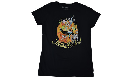 DC Comics + Looney Tunes Juniors Thats All Folks! Shirt New S, M, L, XL