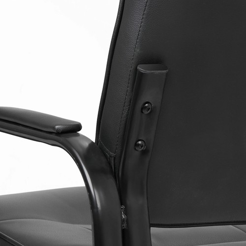 Set of 4 Office Guest Chairs Side Chairs Leather Executive Reception Chair Black - Picture 17 of 18