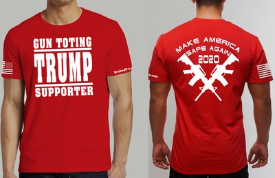  RED XL Donald Trump  LIMITED EDITION GUN TOTING TRUMP SUPPORTER 2020 T-SHIRT.