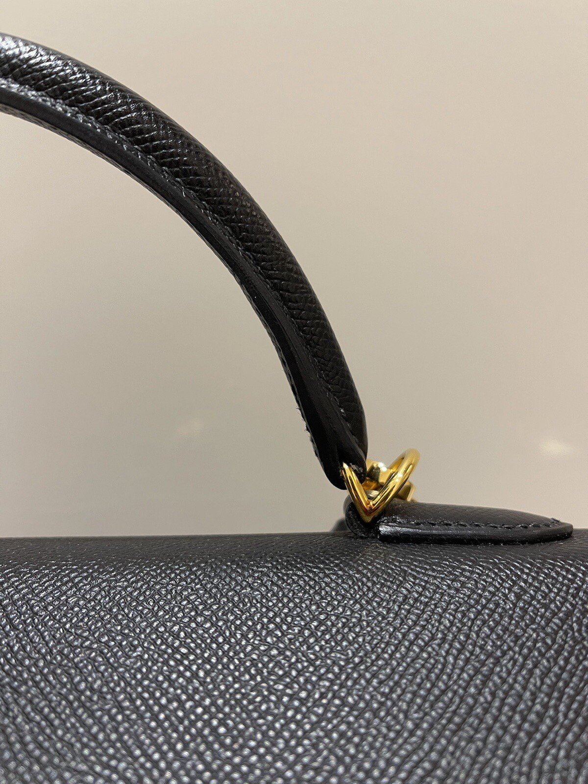 Authentic Hermes Kelly Sellier 32 - Epsom Leather In Noir 89 With Gold Hardware image 7