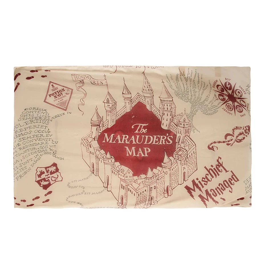 Harry Potter Los Merodeadores Mapa Bufanda Oblonga 44" x 72" Travesura Gestionada Nuevo Con Etiquetas Foto 3 de 3