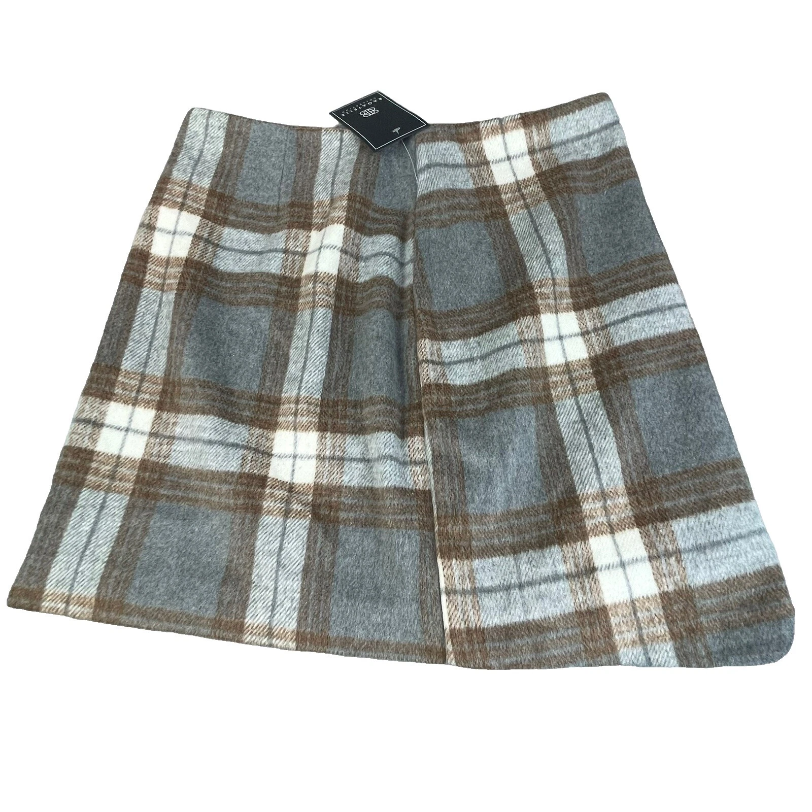 Checked Brown Skirts for Women