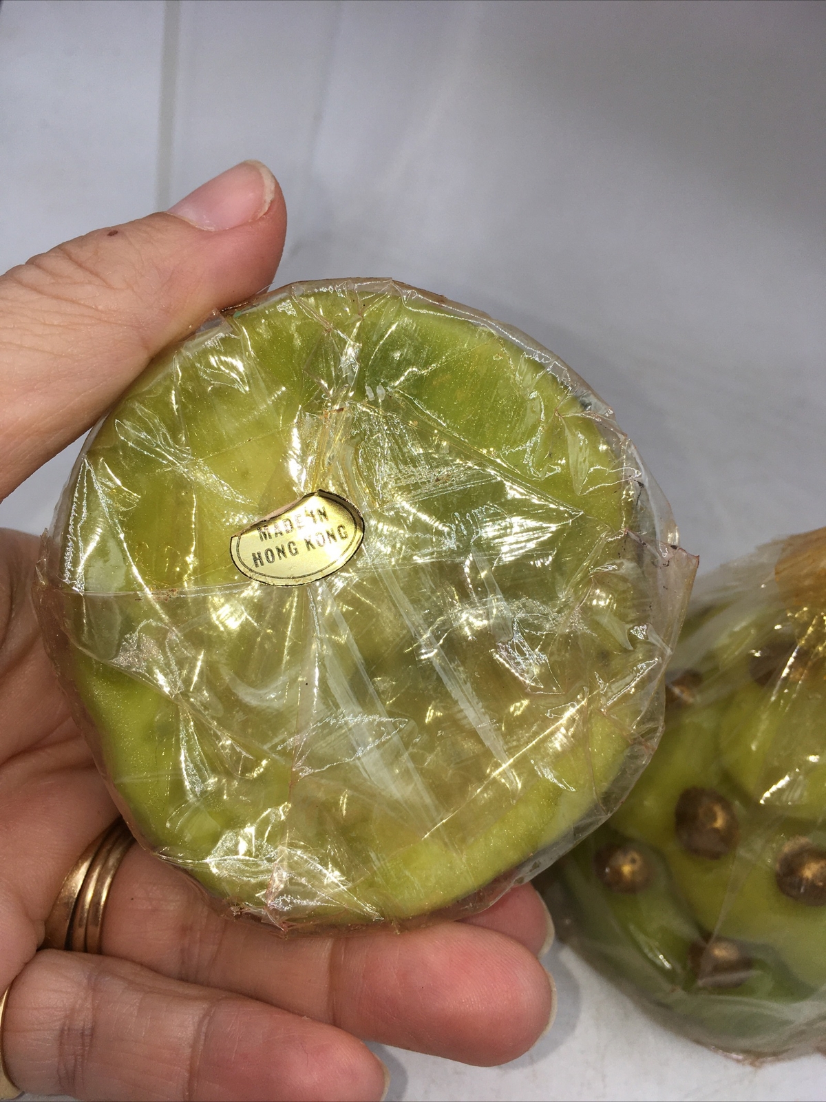 Vtg Kitschy Christmas Tree Elf Candle Holder Plastic Metal 7.5x4.5” Hong Kong