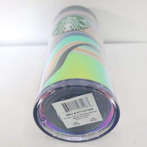 Starbucks Christmas 2021 Multi Color Swirl 24 Oz Venti Tumbler NEW Limited - Picture 4 of 7