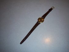 NICE Raymond Weil Ladie's GOLD Watch SWISS GENEVE 18K Gold Plate LIZARD BAND