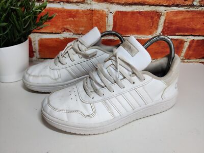 Adidas Hoops 2.0 UK 6 EU 39,5 TRIPLE WHITE DAMEN SCHNÜRSCHUHE SNEAKER SCHUHE