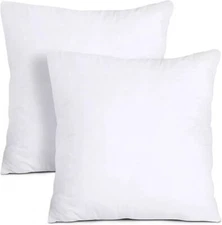 2-Pack White Cotton Throw Decor Pillow Insert w/Polyester Fill - 22"x 22"
