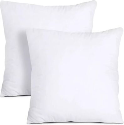 2-Pack White Cotton Throw Decor Pillow Insert w/Polyester Fill - 22''x 22''