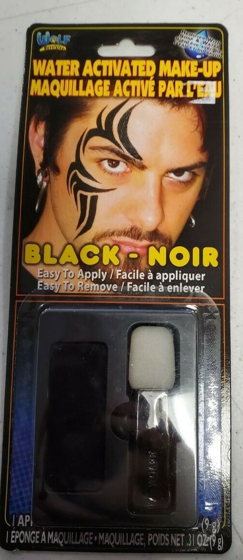 Water Activated Makeup Black Halloween Costume Base Cake