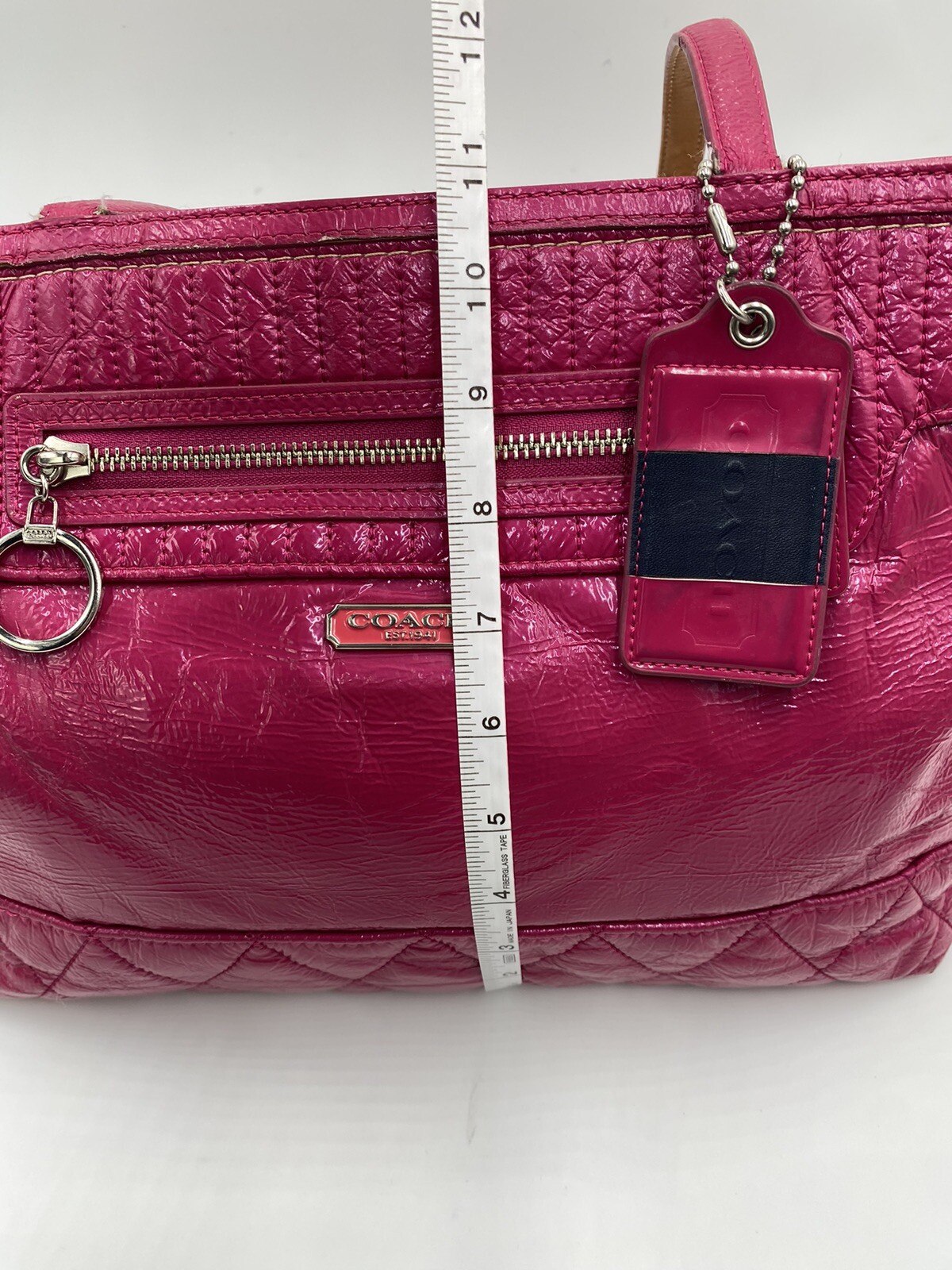 COACH Raspberry Leather Medium Shoulder Hand Zipp… - image 11