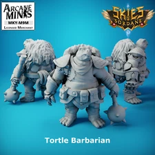 D&D Miniature Tortle Barbarian with Morning Star Dungeons and Dragons