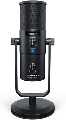 USB Mikrofon M-Audio Uber wechselbarer Richtcharakteristik Schwarz Aufnahme NEU
