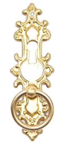 Antik Möbel Beschlag Griff Gründerzeit Ring Möbelschild Möbelgriff Messing - Bild 13 von 17