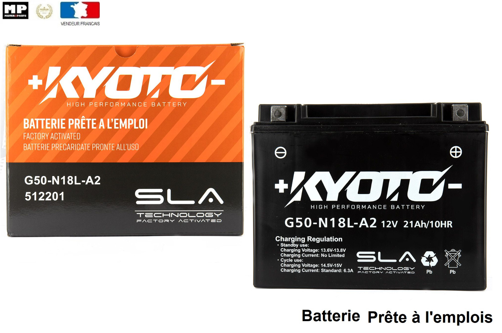 Batterie moto 12V 21Ah Y50-N18L-A2 SLA compatible Yamaha XS 1100 de 1979 à 1981