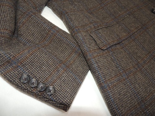 BESPOKE HICKEY FREEMAN NORDSTROM MEN'S WOOL BROWN WINDOWPANE JACKET COAT 38 R - Picture 9 of 9