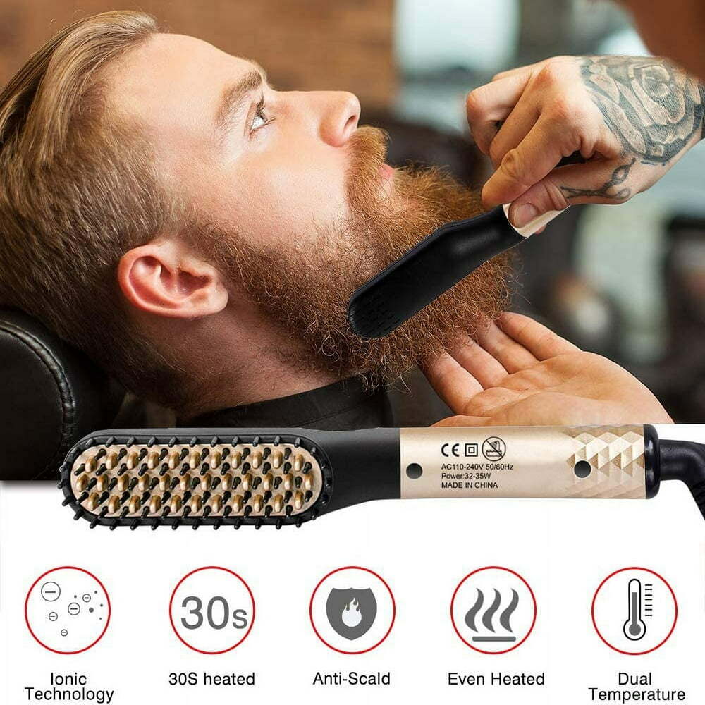 Hair Straightener Heated Brush For Men's Hair Heated Brush