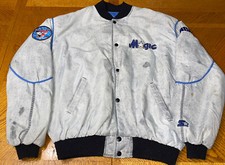 Giacca Bomber Vintage Orlando Magic Starter Lavaggio Acido Grande Anni 80 90 NBA Made USA