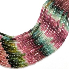 C4-09 - 4 MM TURMALIN SCHEIBEN STRANG FACETTIERT